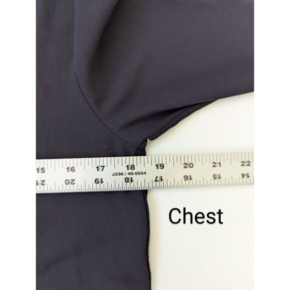 Ann Taylor Chiffon And Jersey Half Button Down Blouse Top Black Size XS - Picture 5 of 10